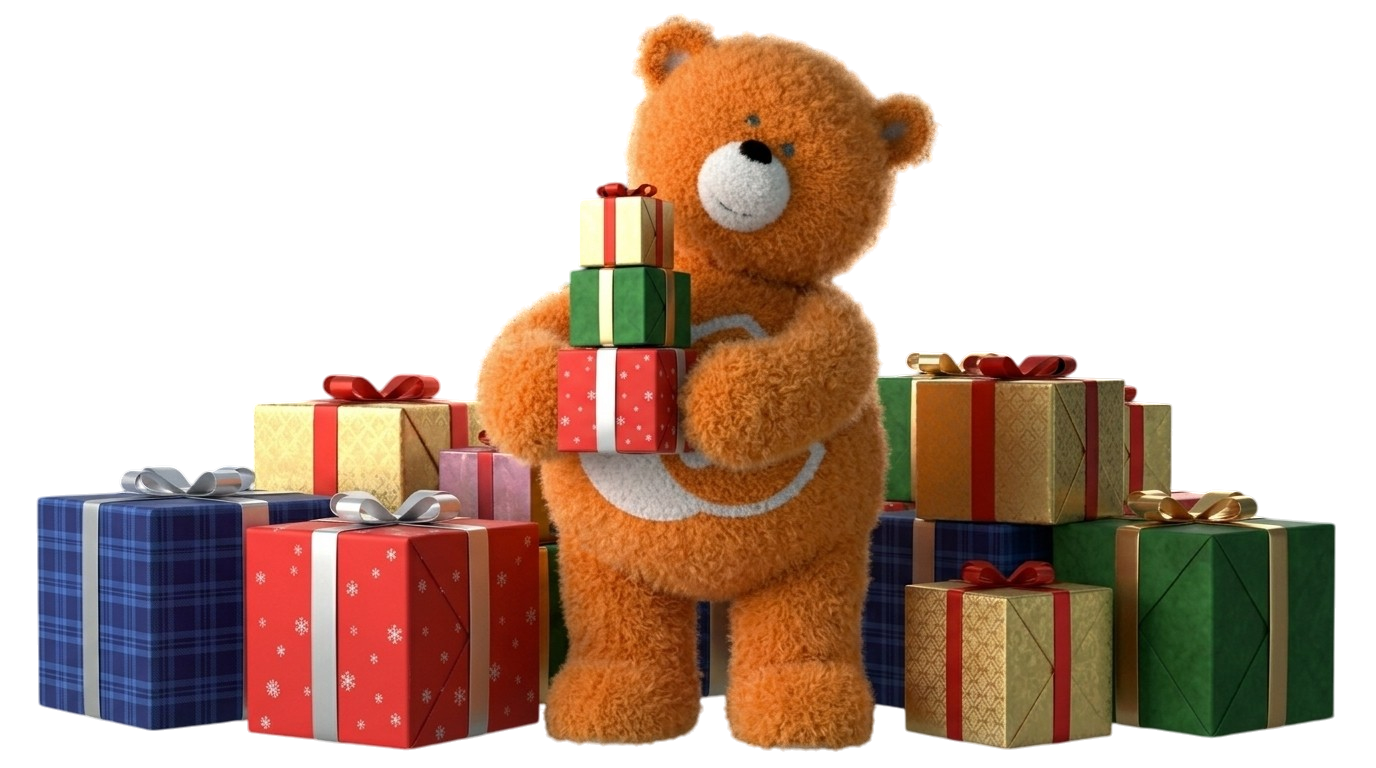 Teddy hugging gifts